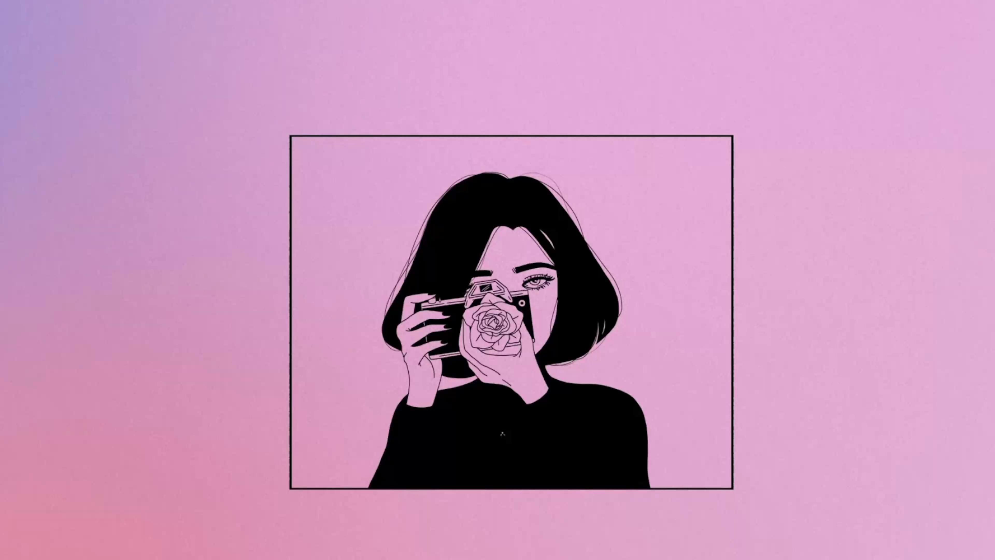 Aesthetic Pink Desktop Wallpaper