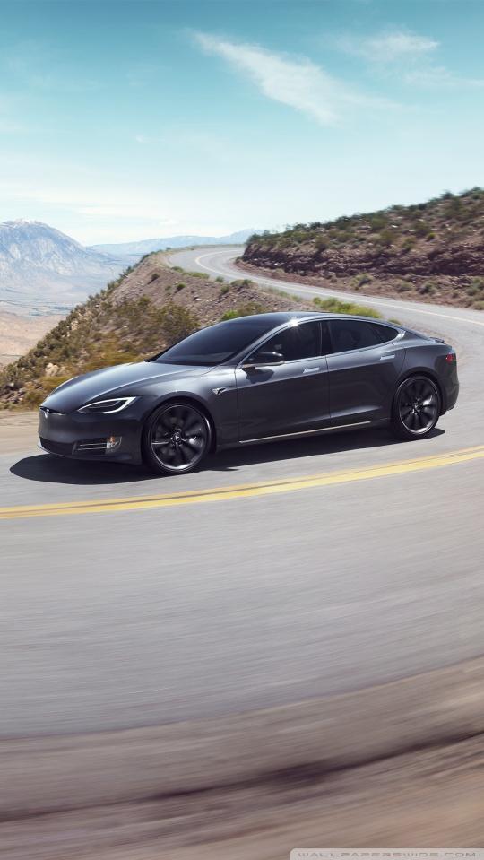 Tesla Model S Electric Car Midnight Silver Road Curve Ultra HD