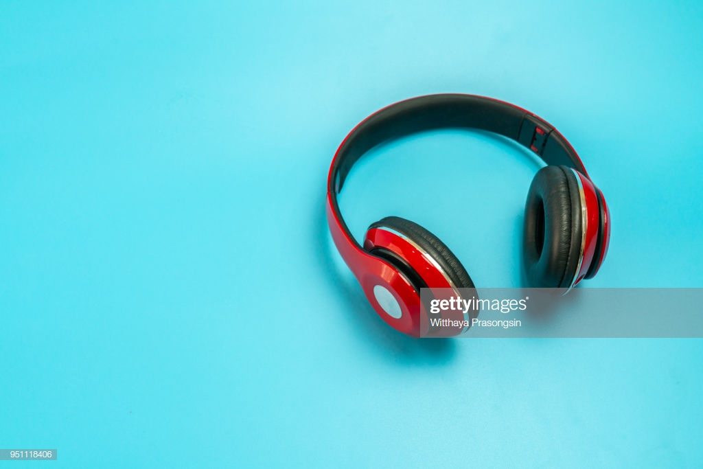 Red Headphone Background Isolated High Res Stock Photo Getty Image