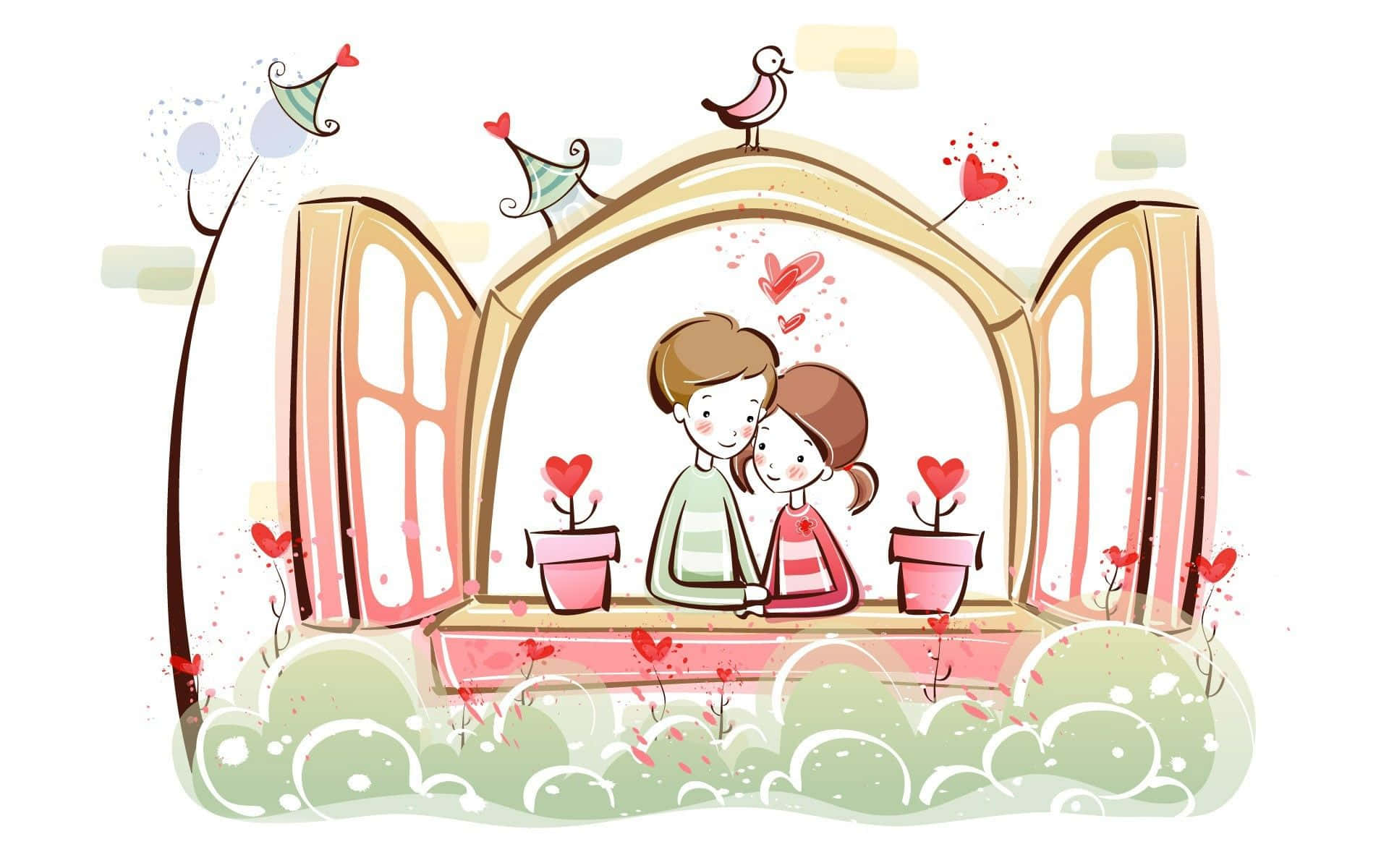 Cartoon Love Wallpaper