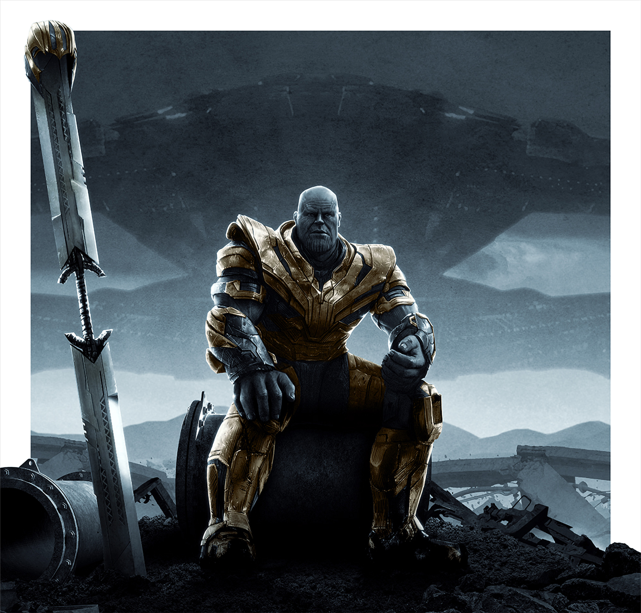 Thanos Sitting In Avengers Endgame Wallpaper HD Movies 4k