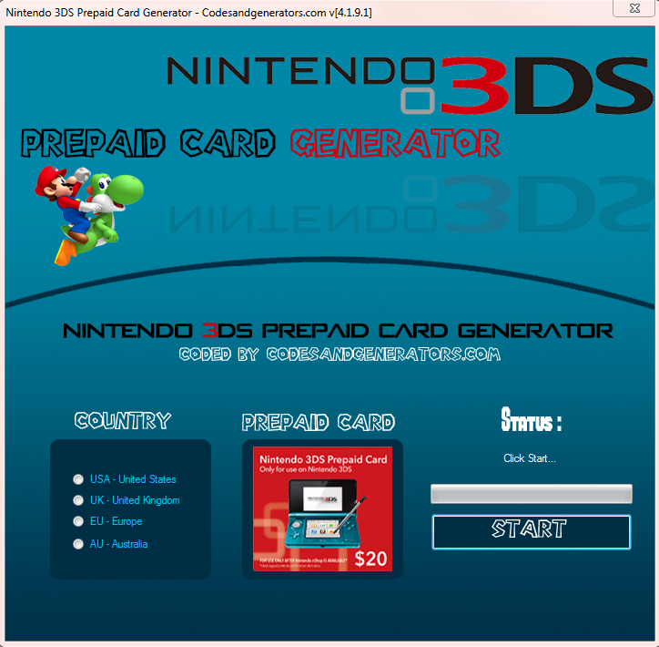 Nintendo 3ds Prepaid Card Code Generator