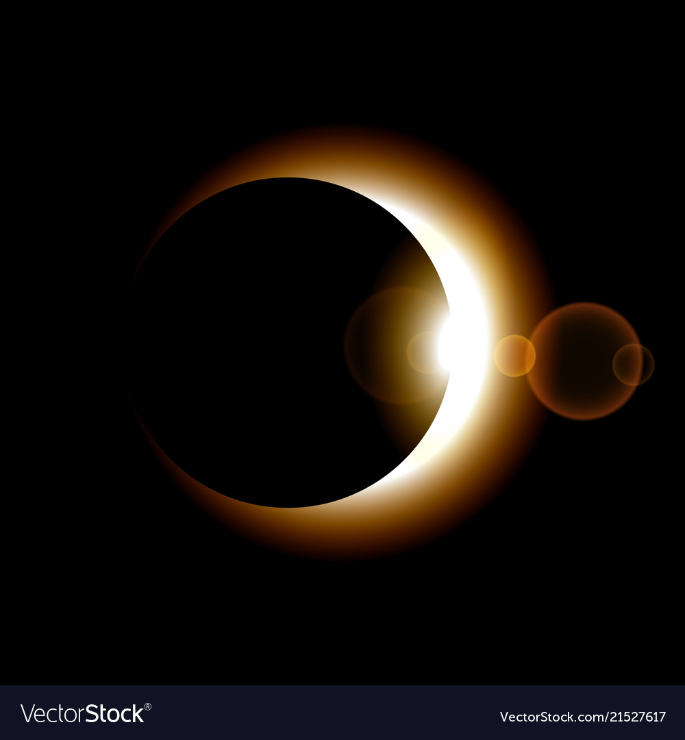 Phase Of Sun Eclipse On Dark Background Royalty Vector