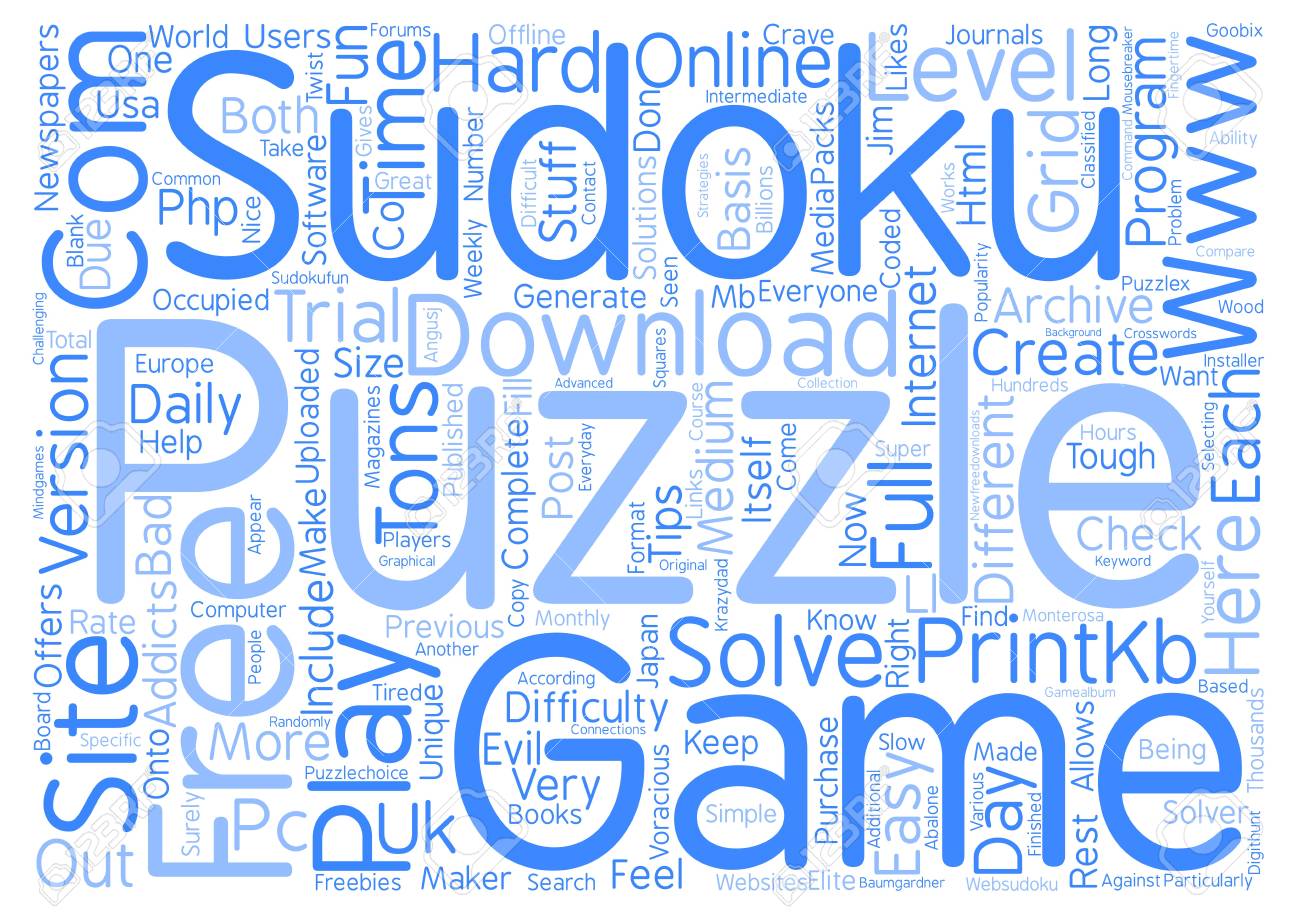 Sudoku Puzzle Text Background Wordcloud Concept Royalty