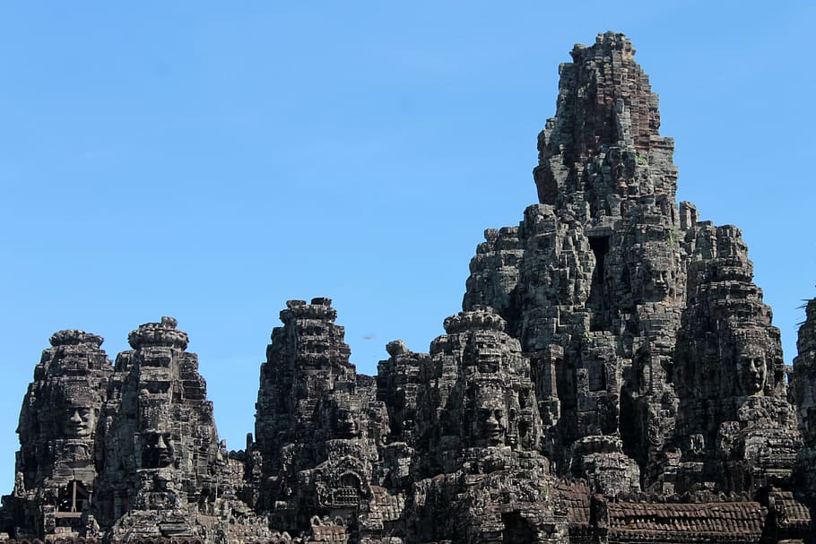 HD Wallpaper Cambodia The Bayon Ancient Ruins Blue