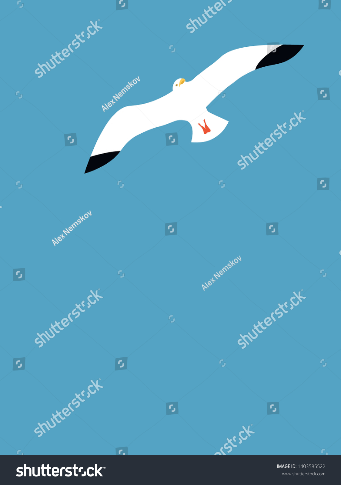 Seagull Background On Blue Sky Stock Vector Royalty 1403585522 1125x1600