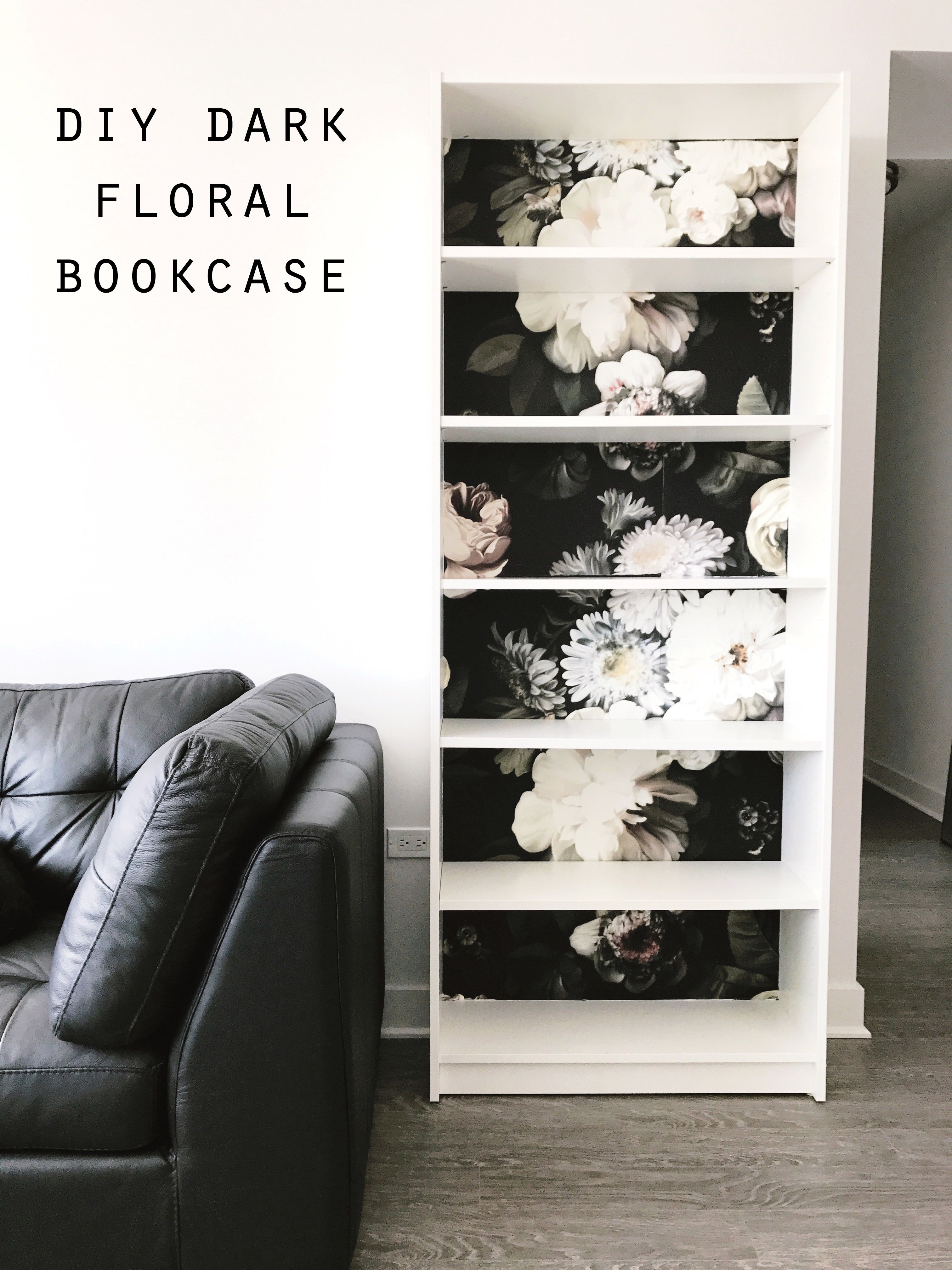 Diy Dark Floral Bookcase And Some Great Art Design