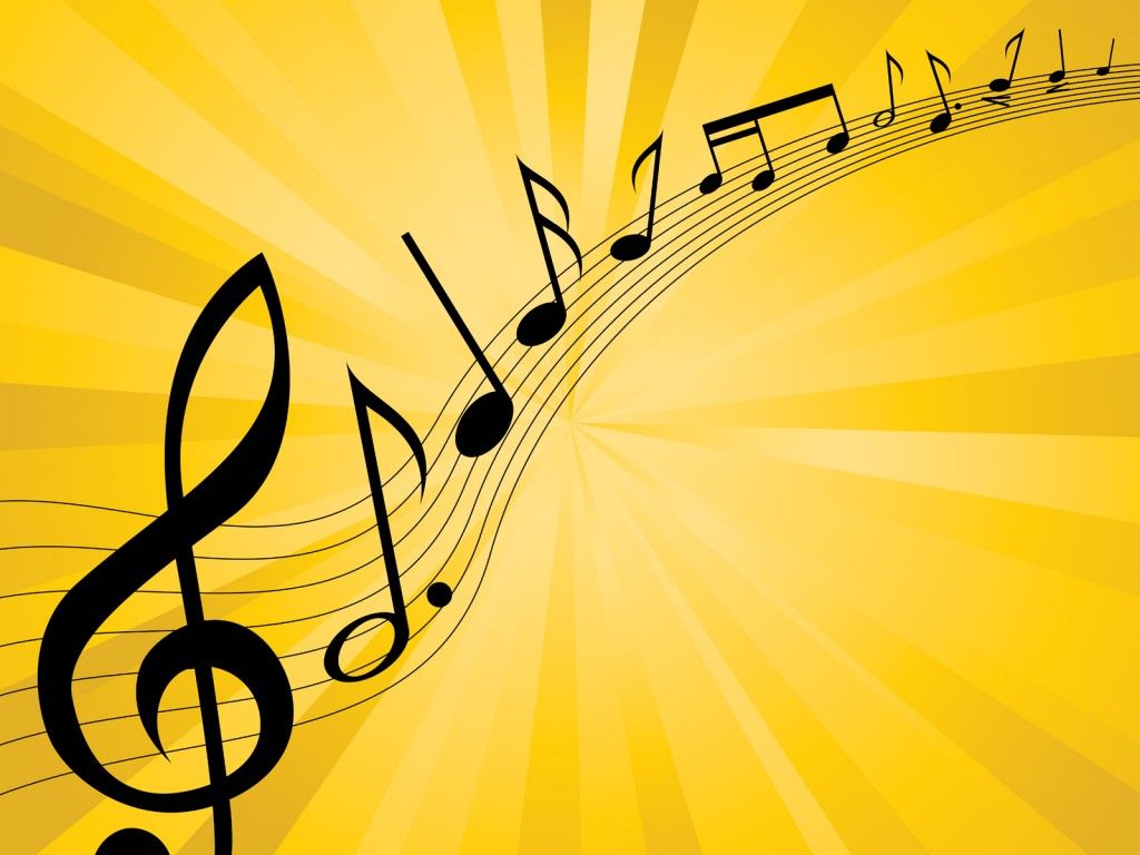 Introductions Music Melody Ppt Background Black Yellow