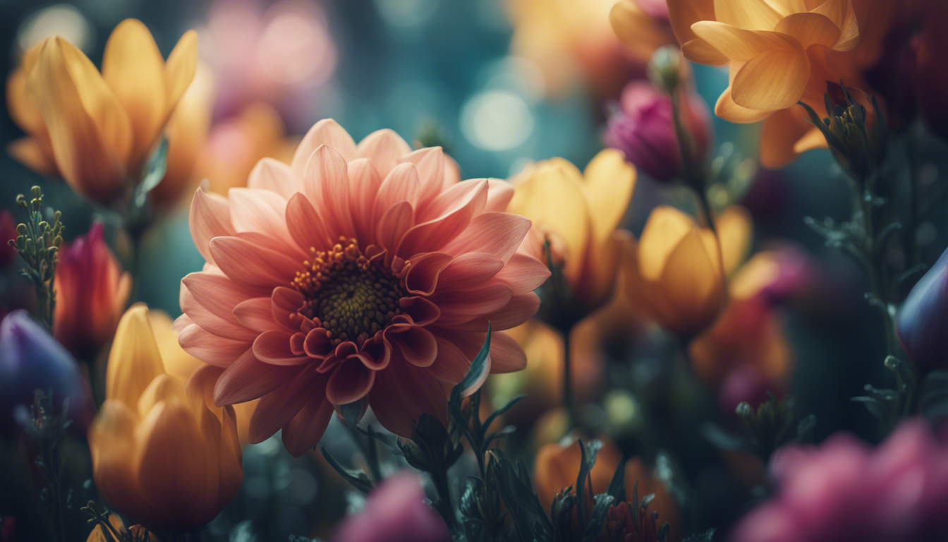 A Stunning HD Wallpaper Featuring An Artistic Arrangement Of Vibrant And Aesthetically Pleasing Flowers From The Aesthetic Gallery Capture Beauty Serenity Nature With Harmonious Blend Colors Shapes In This Breathtaking Image