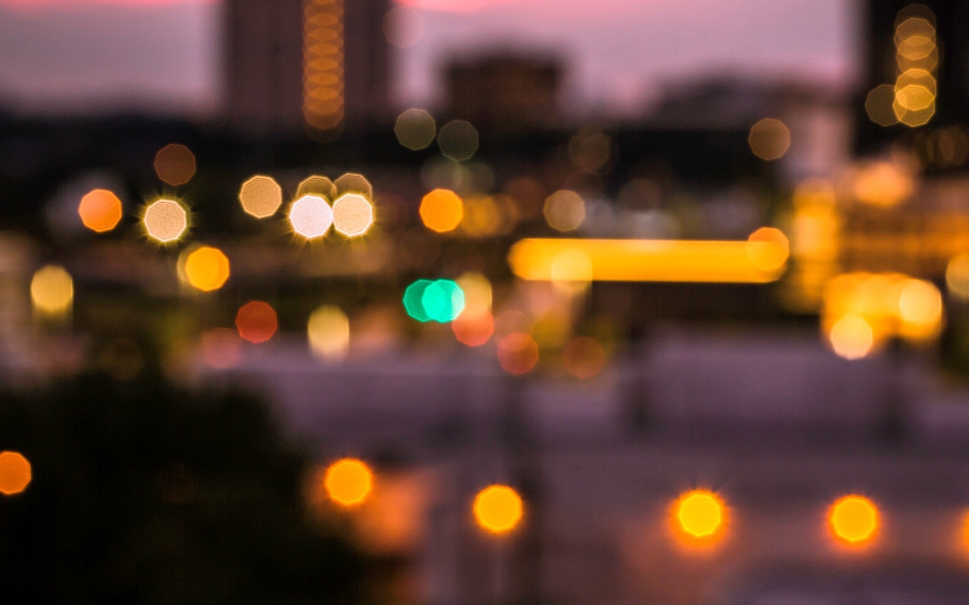 Macro Bokeh Close Up Lights Town City Blur Background Wallpaper