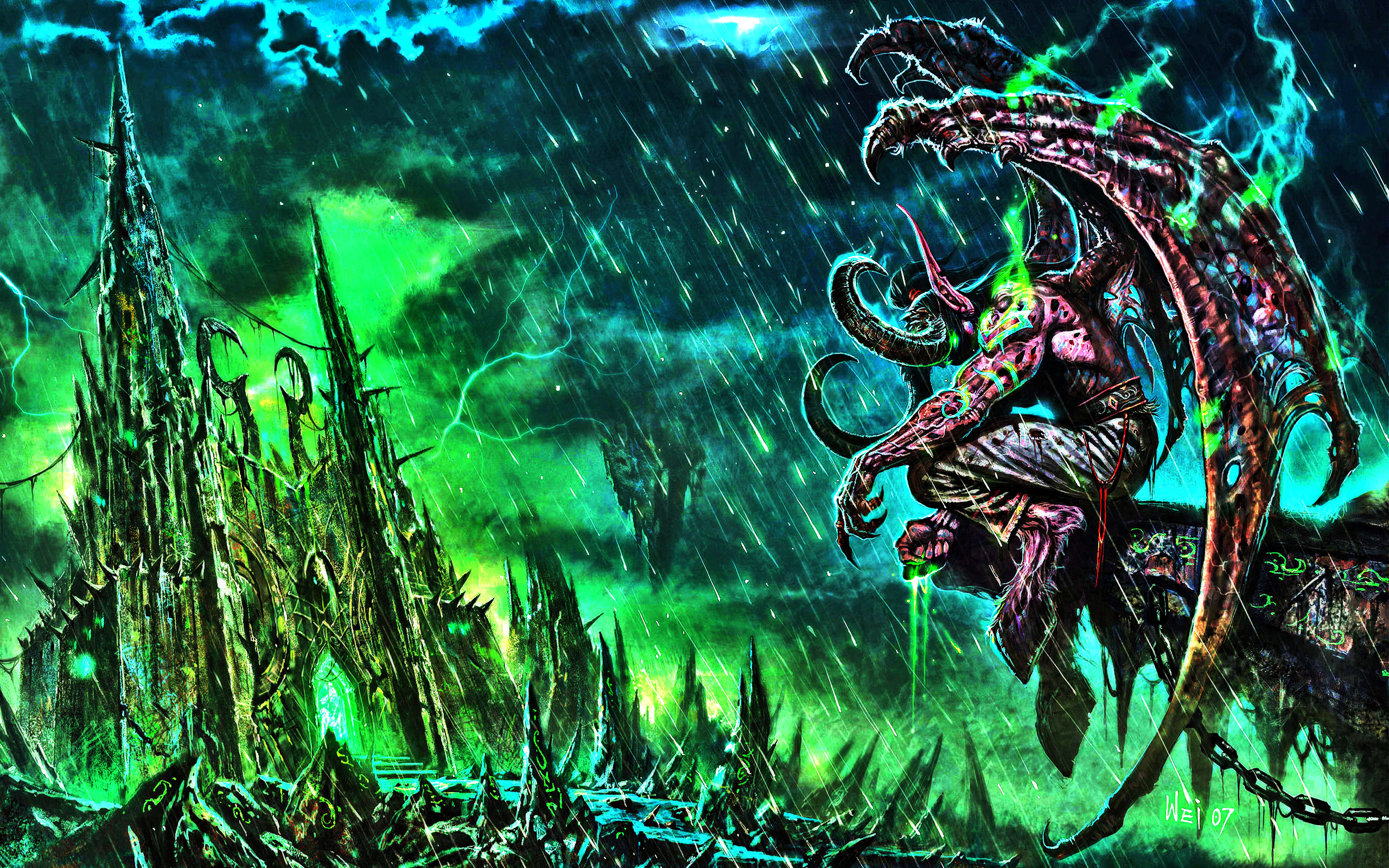 Ing Illidan Warcraft Iii HD Wallpaper Color Palette Tags