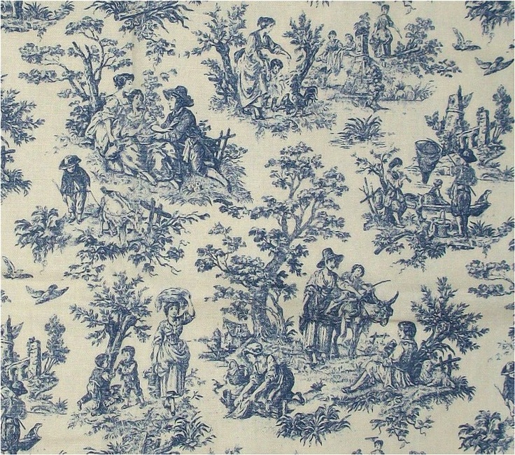 Classic Blue And White Waverly Toile Fabric