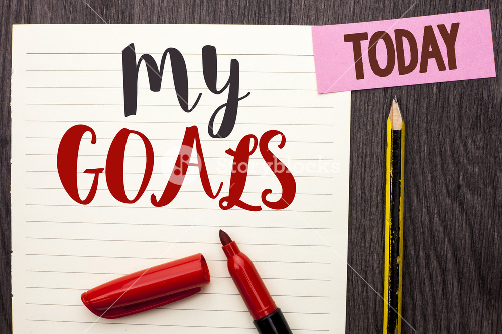 Writing Note Showing My Goals Business Photo Showcasing Goal Aim