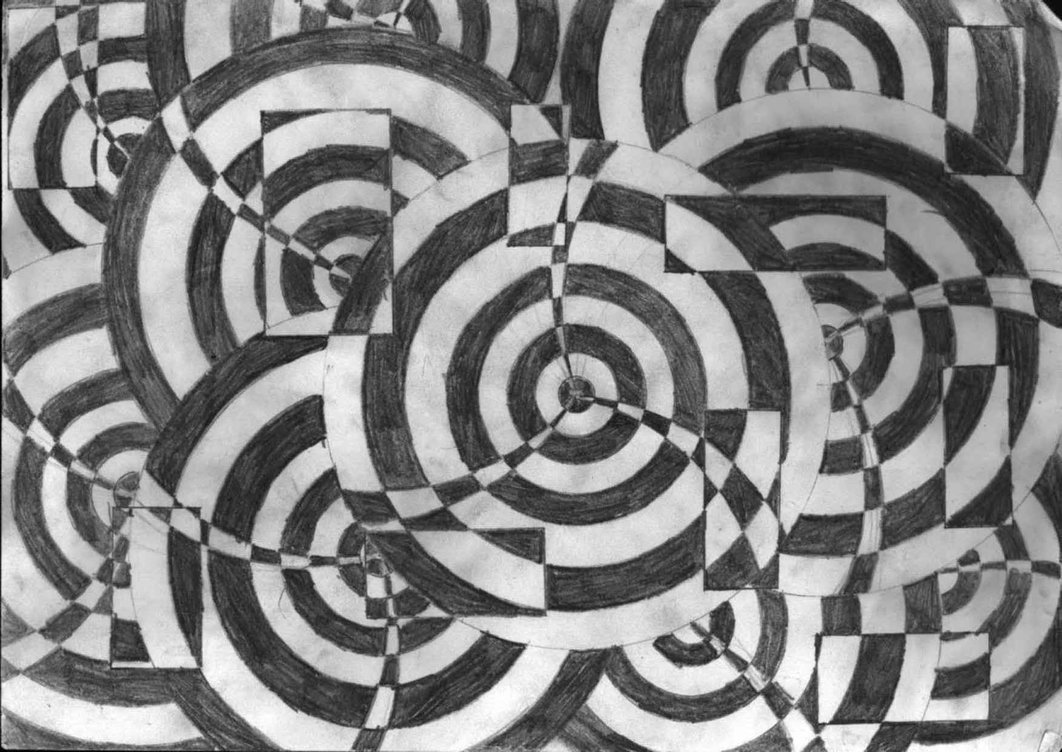 Op Art Piece Overlapping By Deep Thought