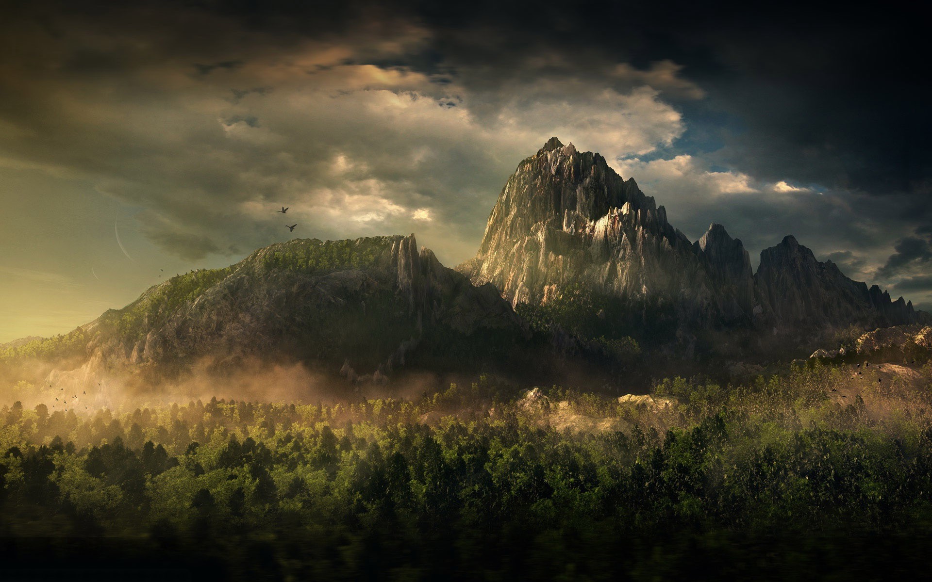 Polygon Mountain Wallpaper Mountains And Clouds