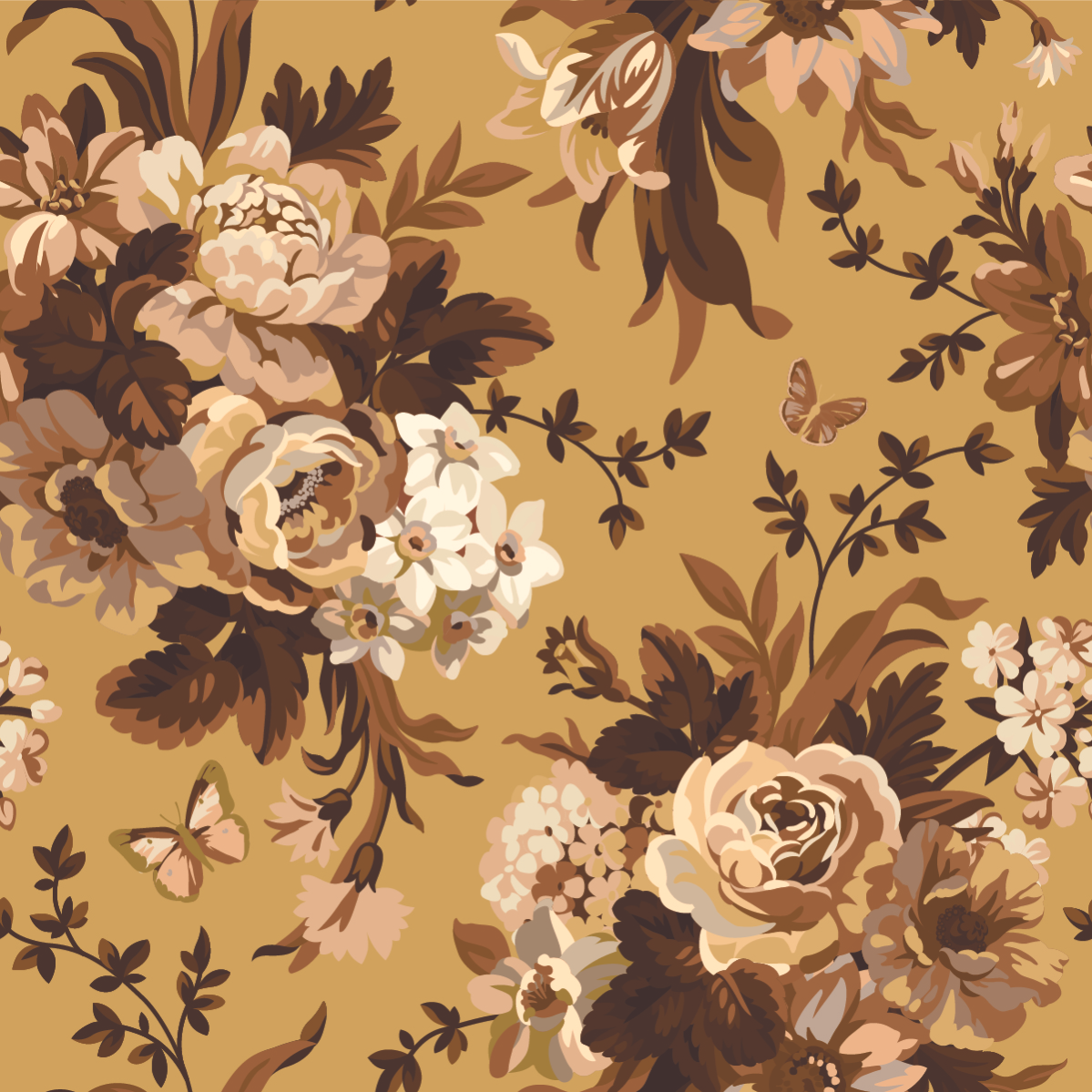 Contemporary Modern Beige Floral Wallpaper Buy At The Best Price