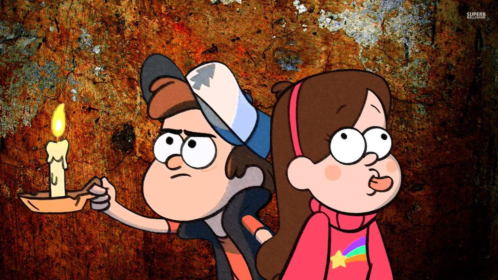 Mabel And Dipper Gravity Falls HD Poster Wallpaper Gold