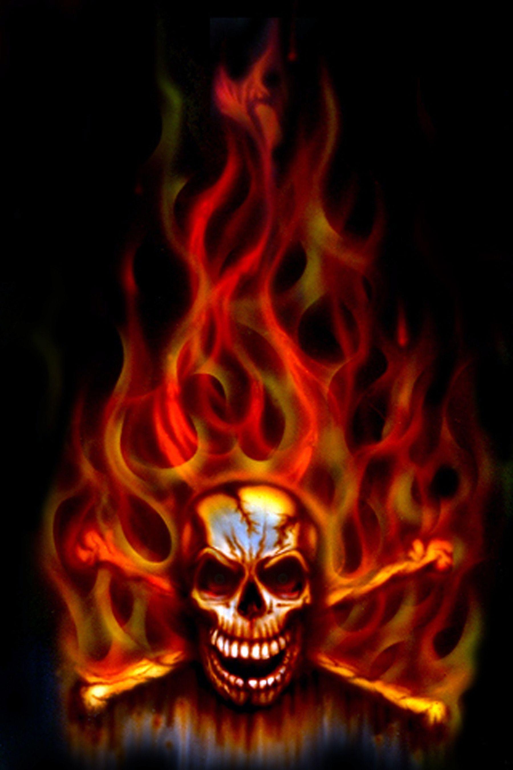 Flaming Skull Wallpaper