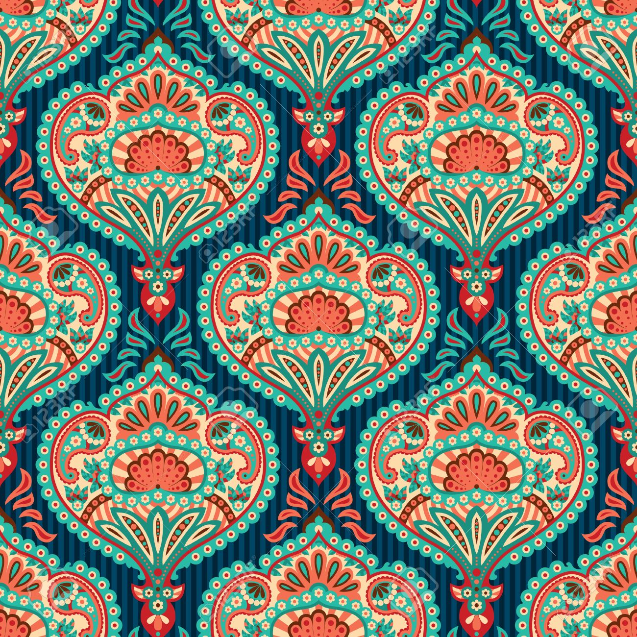 Oriental Seamless Paisley Wallpaper Pattern Royalty Cliparts