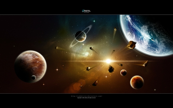  space planets earth science fiction meteorite 3d 1920x1200 wallpaper