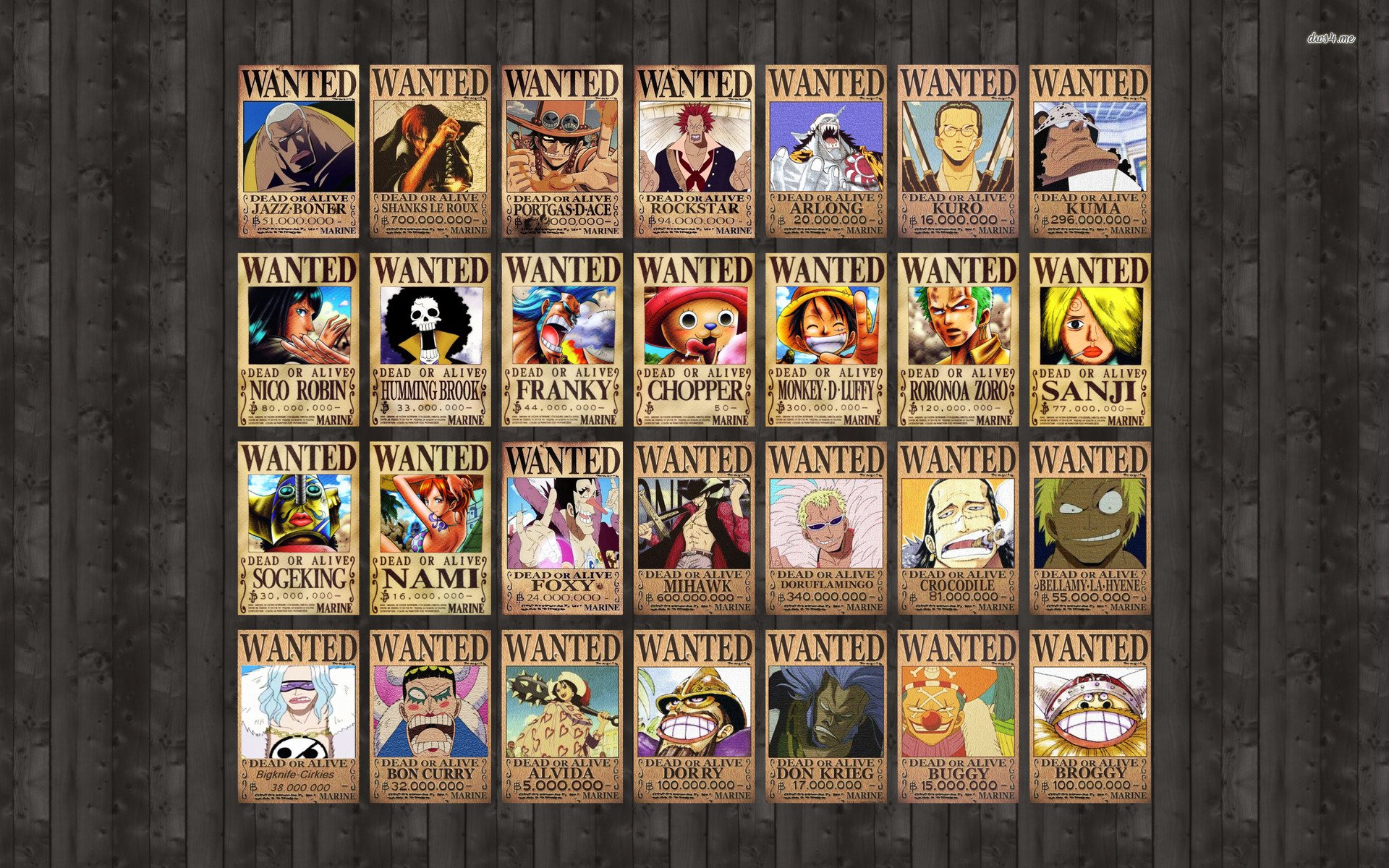One Piece Wanted Posters Wallpaper Walldevil Best Desktop And