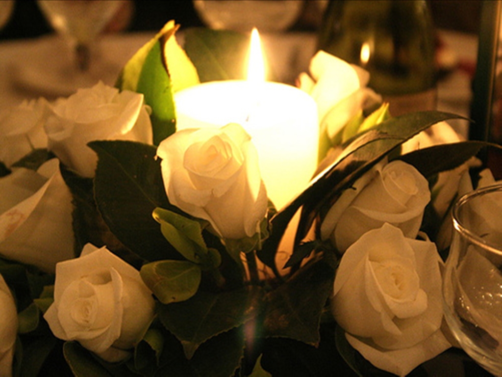 Roses And Candles Wallpaper