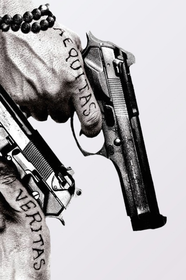 Guns And Tattoos iPhone Wallpaper