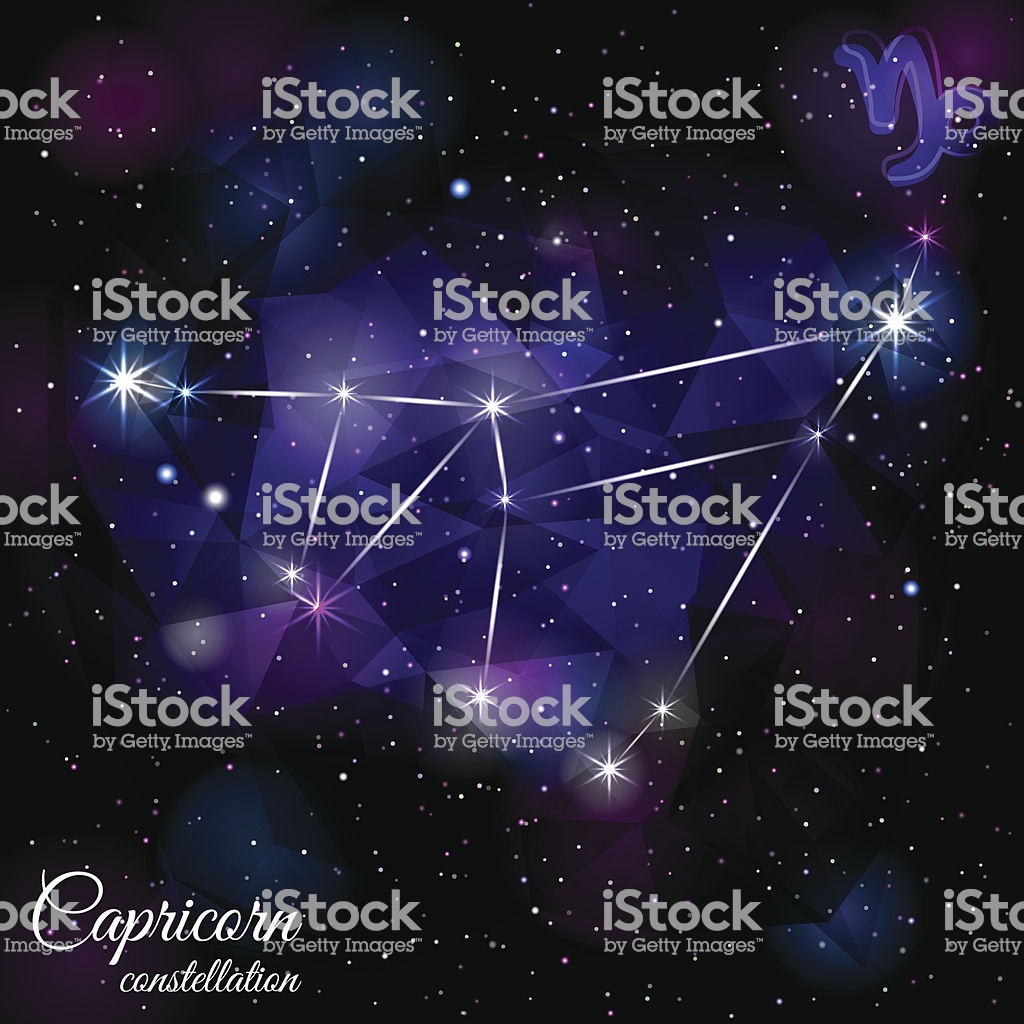 Capricorn Constellation With Triangular Background Stock Vector