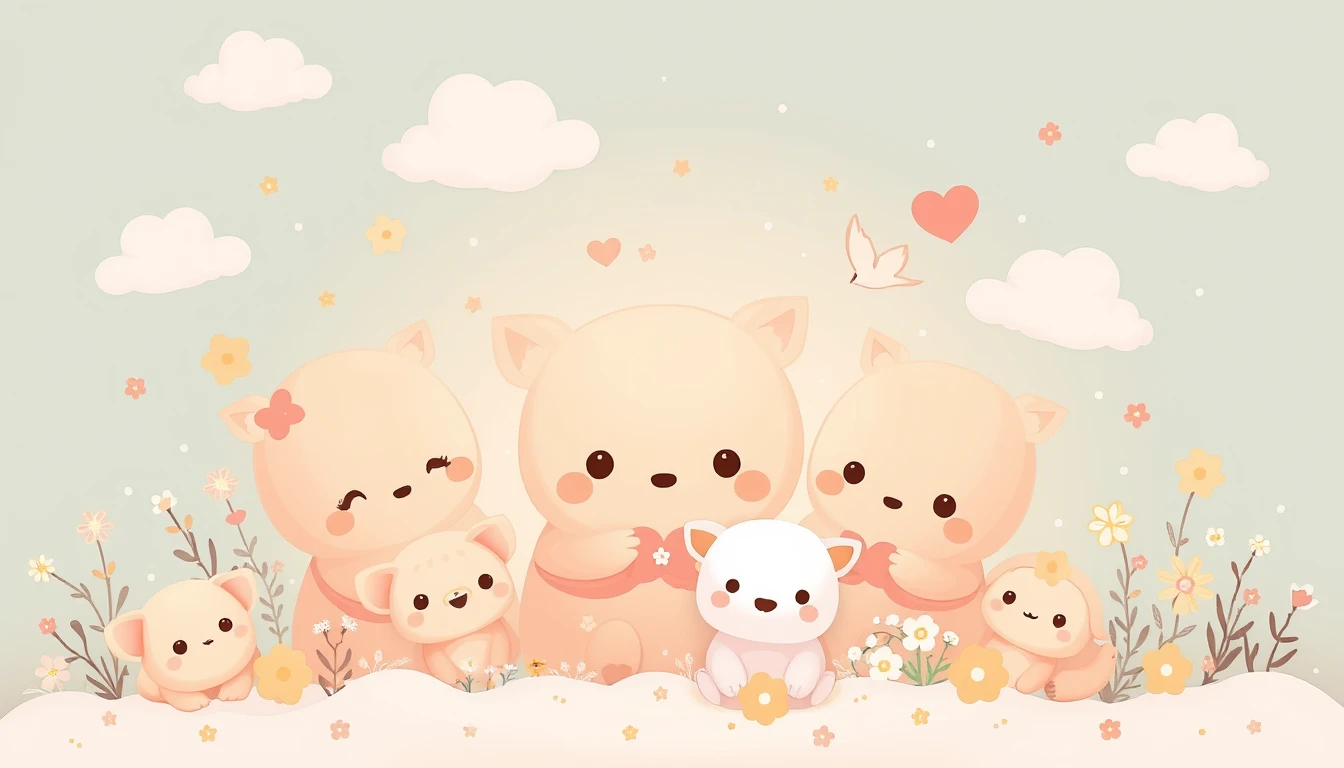 Kawaii Light Brown Wallpaper