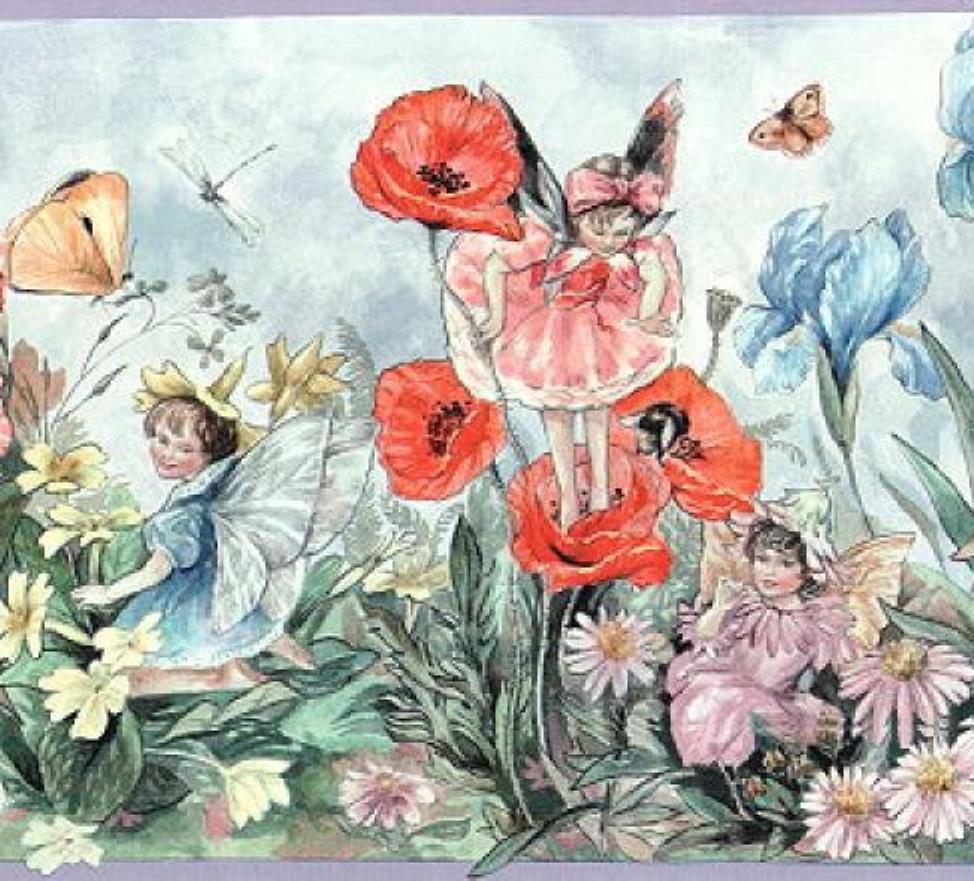 Fairy Butterfly Flower Garden Pixies Fairies Lavender Girl Wallpaper