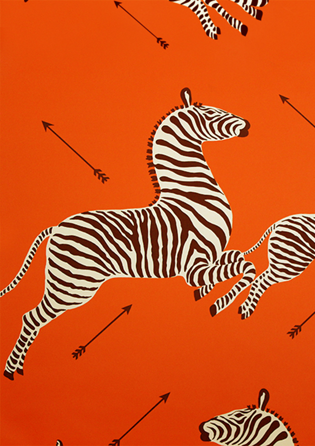 Scalamandre Zebra Wallpaper In Orange Crazy About