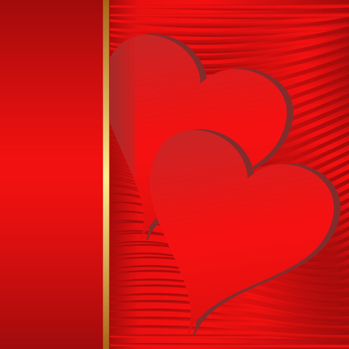 Red Background And Heart Vector