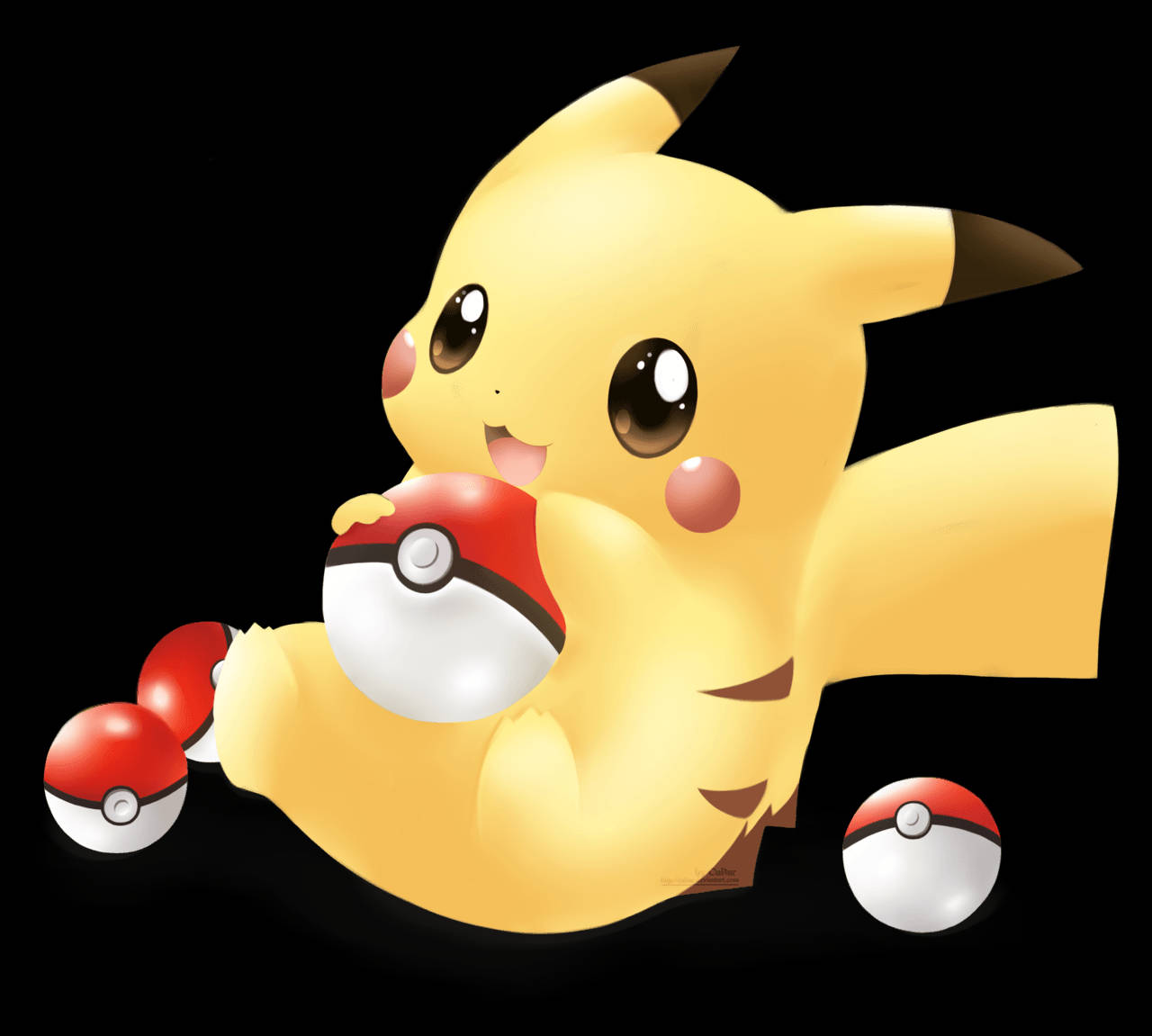 Pikachu 3d With Pok Ball Wallpaper