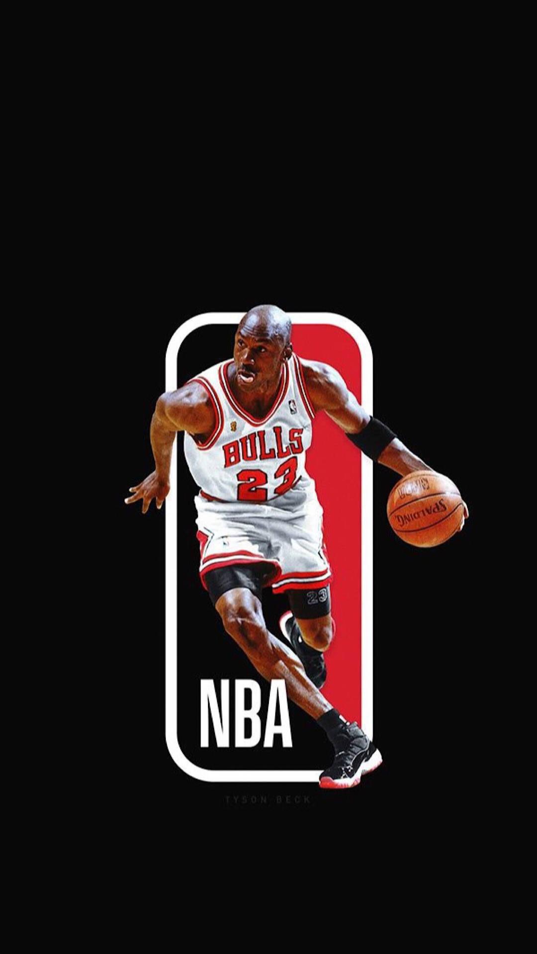 Download NBA iPhone Michael Jordan NBA Logo Wallpaper