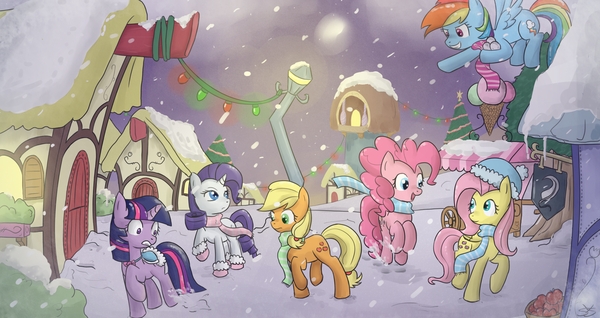 Snow Christmas My Little Pony Fluttershy Rainbow Dash