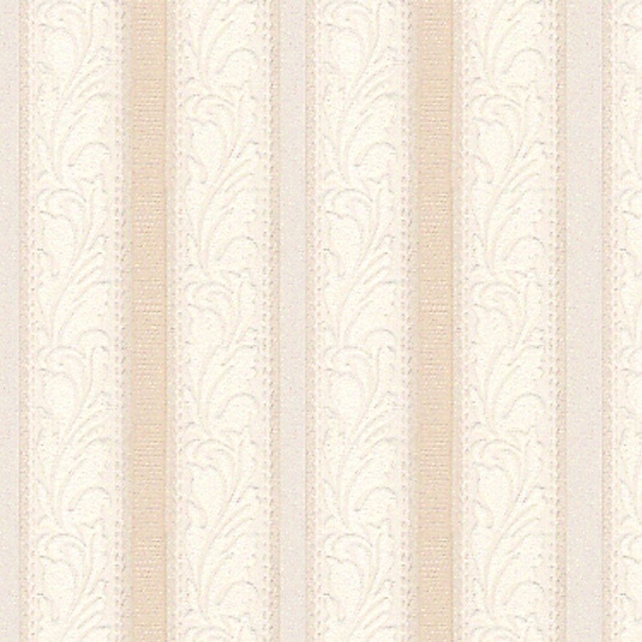 Style Selections Beige White Leaf Stripe Texture Wallpaper