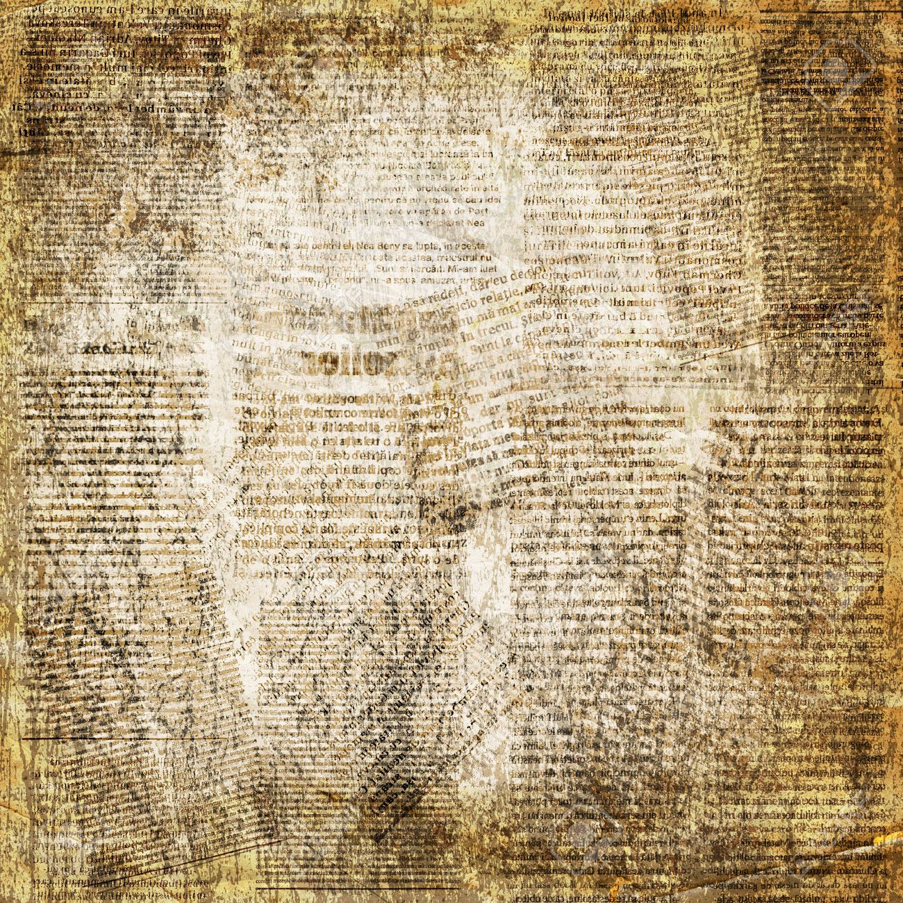 Grunge Abstract Newspaper Background For Design With Old Torn