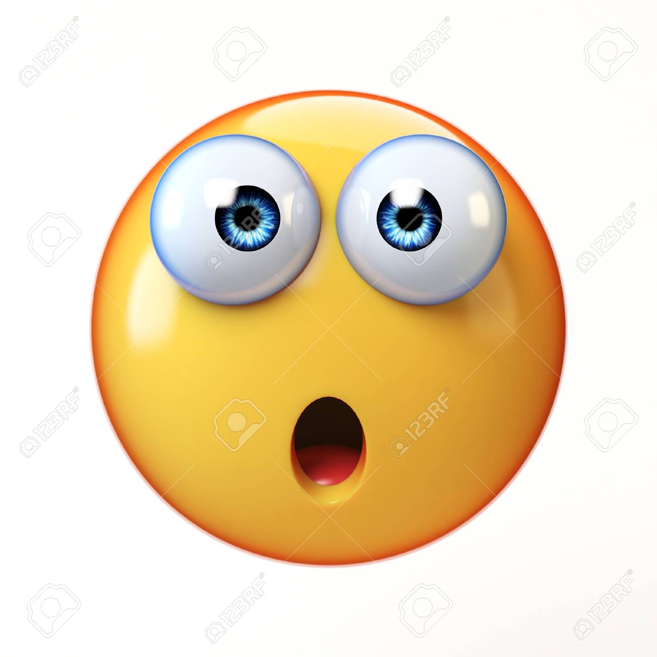 Surprised Emoji Isolated On White Background Shocked Emoticon