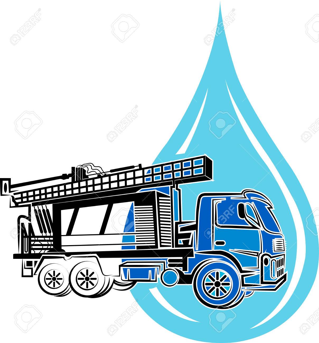 Well Drilling Truck Icon With Isolated Background Royalty Free