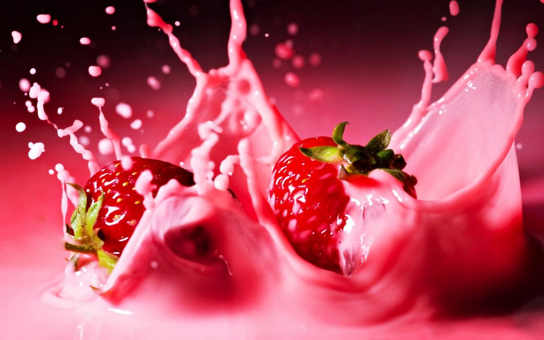 Juice Fruit Strawberries Yogurt Refreshing Delicious Moisturizers
