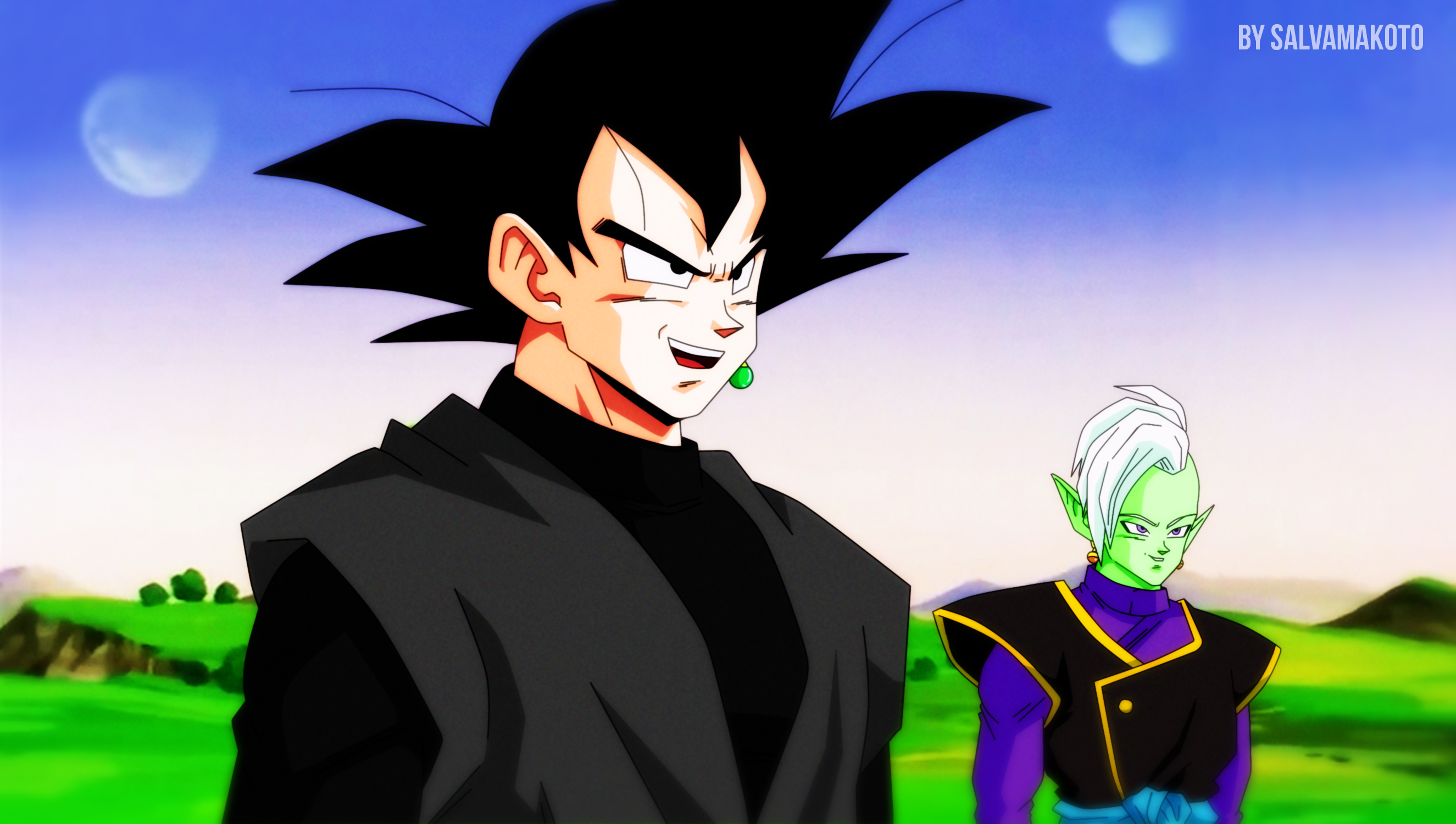 Black Goku And Zamasu By Salvador Vera