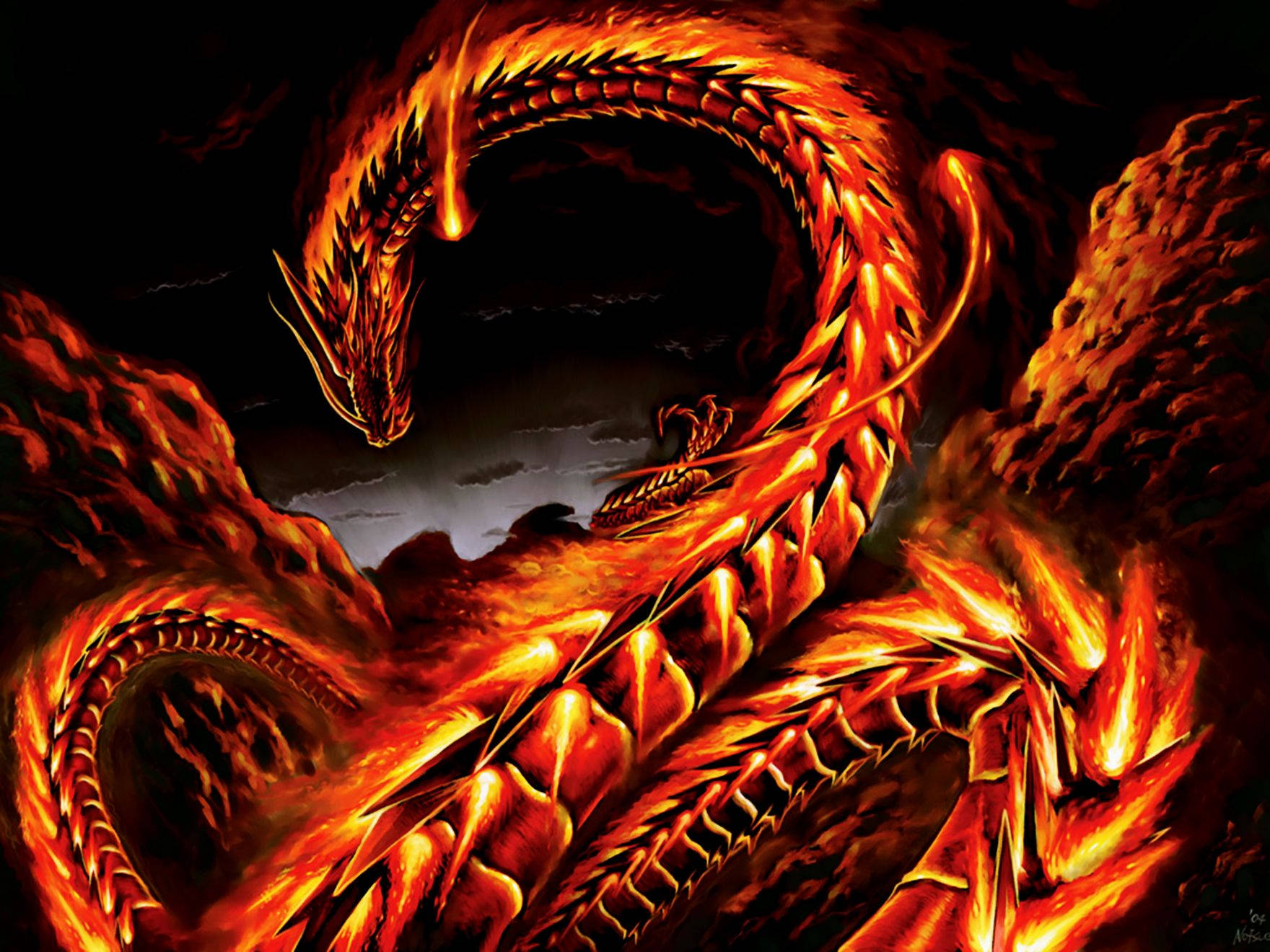 Lava Dragon Wallpaper
