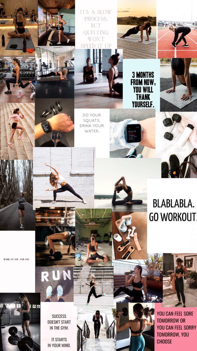 Collage Fitness Aesthetic Motivation Wallpaper Workout