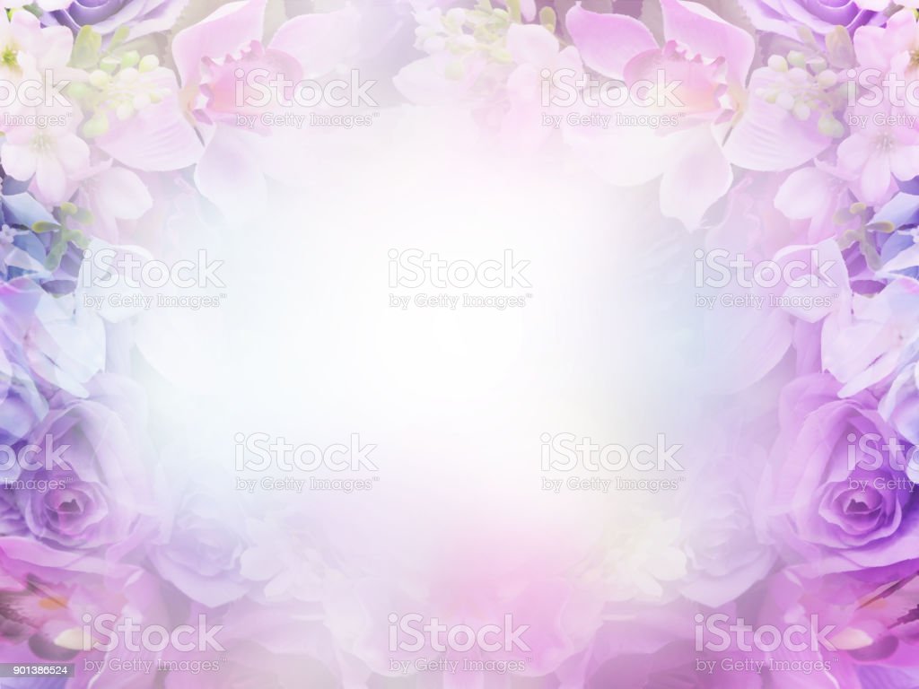 Floral Abstract Pastel Background With Copy Space Stock Photo
