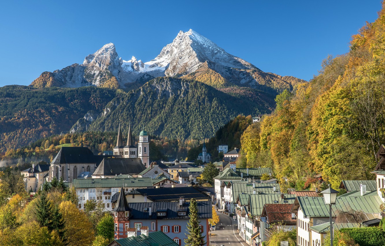 Wallpaper Autumn Landscape Mountains Street Home Germany