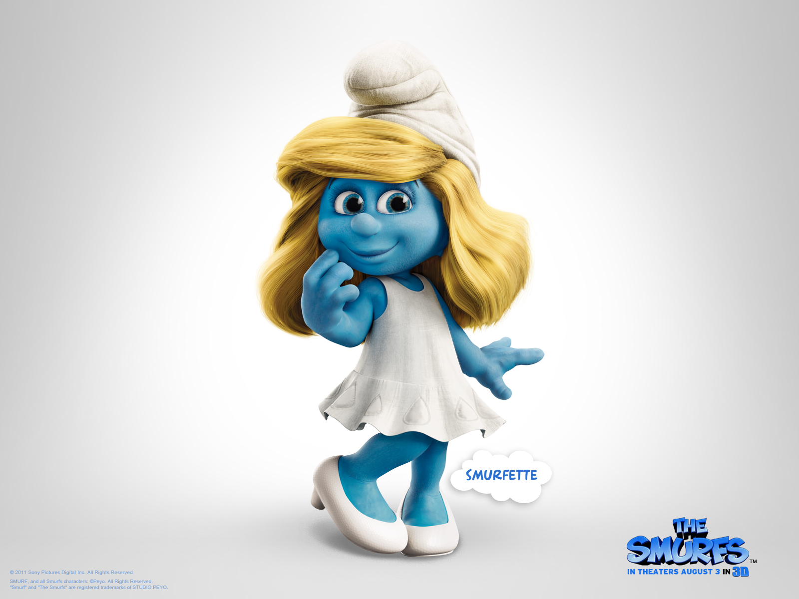 The Smurfs 3d Movie Poster Wallpaper Cartoon