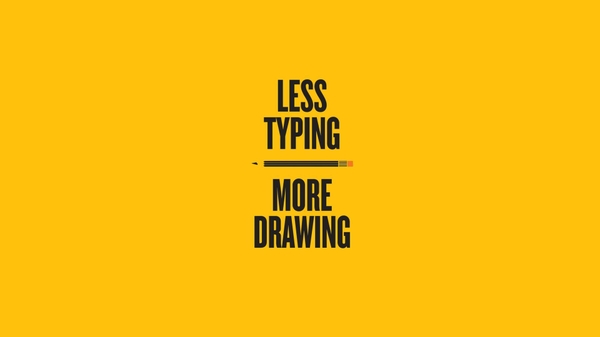 Text Yellow Typography Drawings Pencils Background