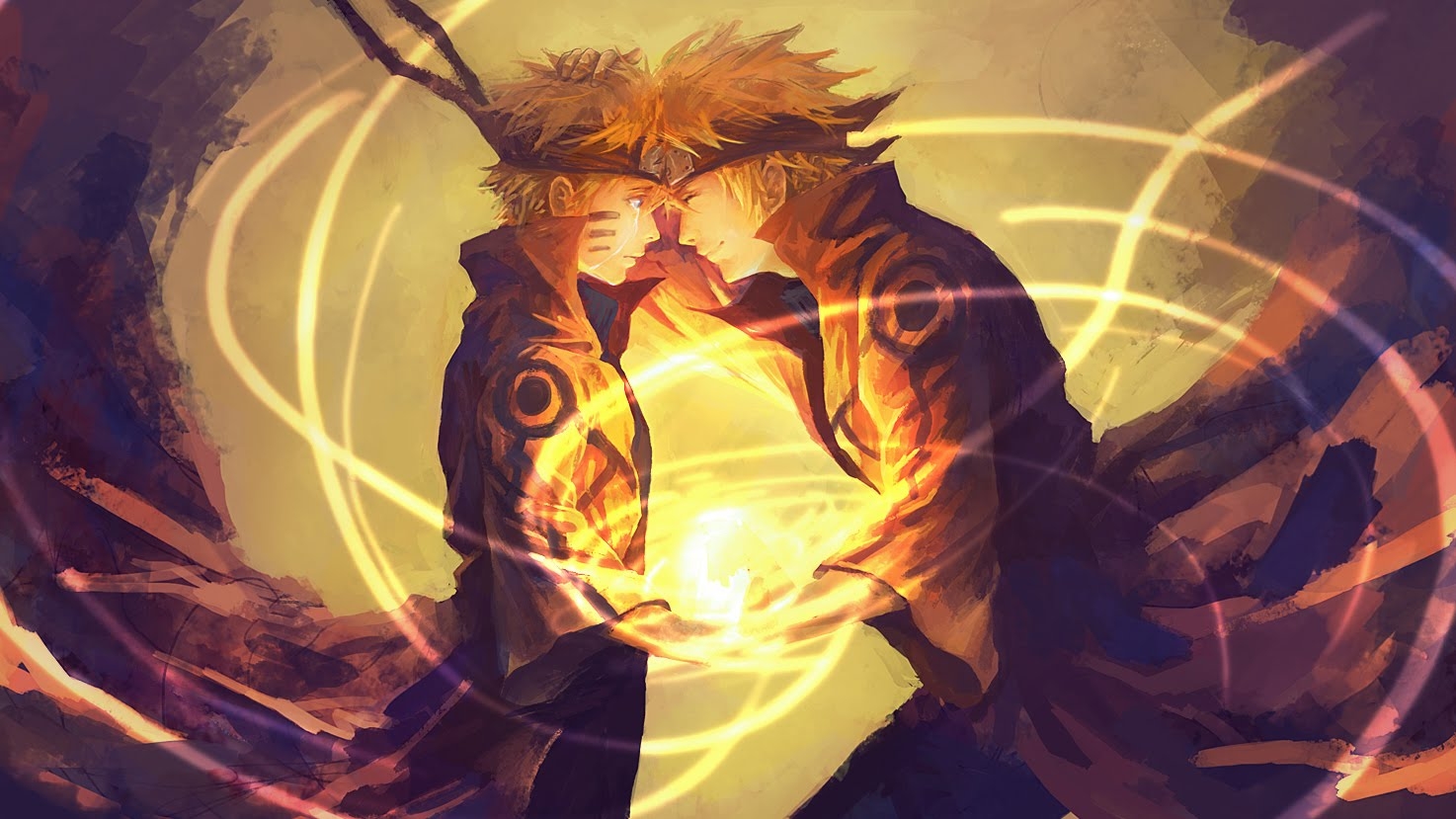 Naruto and his father Minato Wallpaper and Background