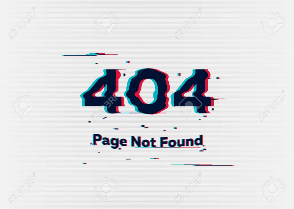 Error 404 Page Not Found Error With Glitch Effect On Screen 1000x713