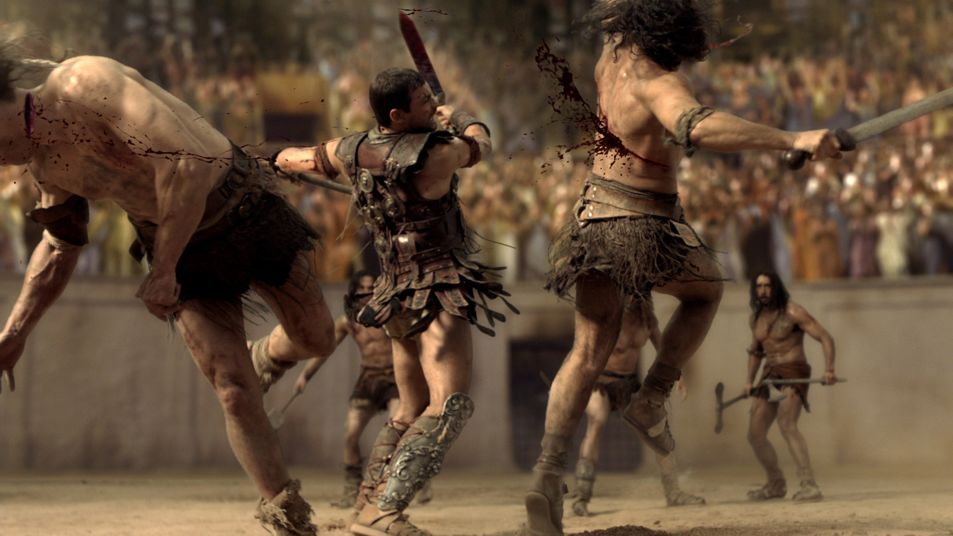 Spartacus Gladiator Blood Andy Whitfield Wallpaper Background